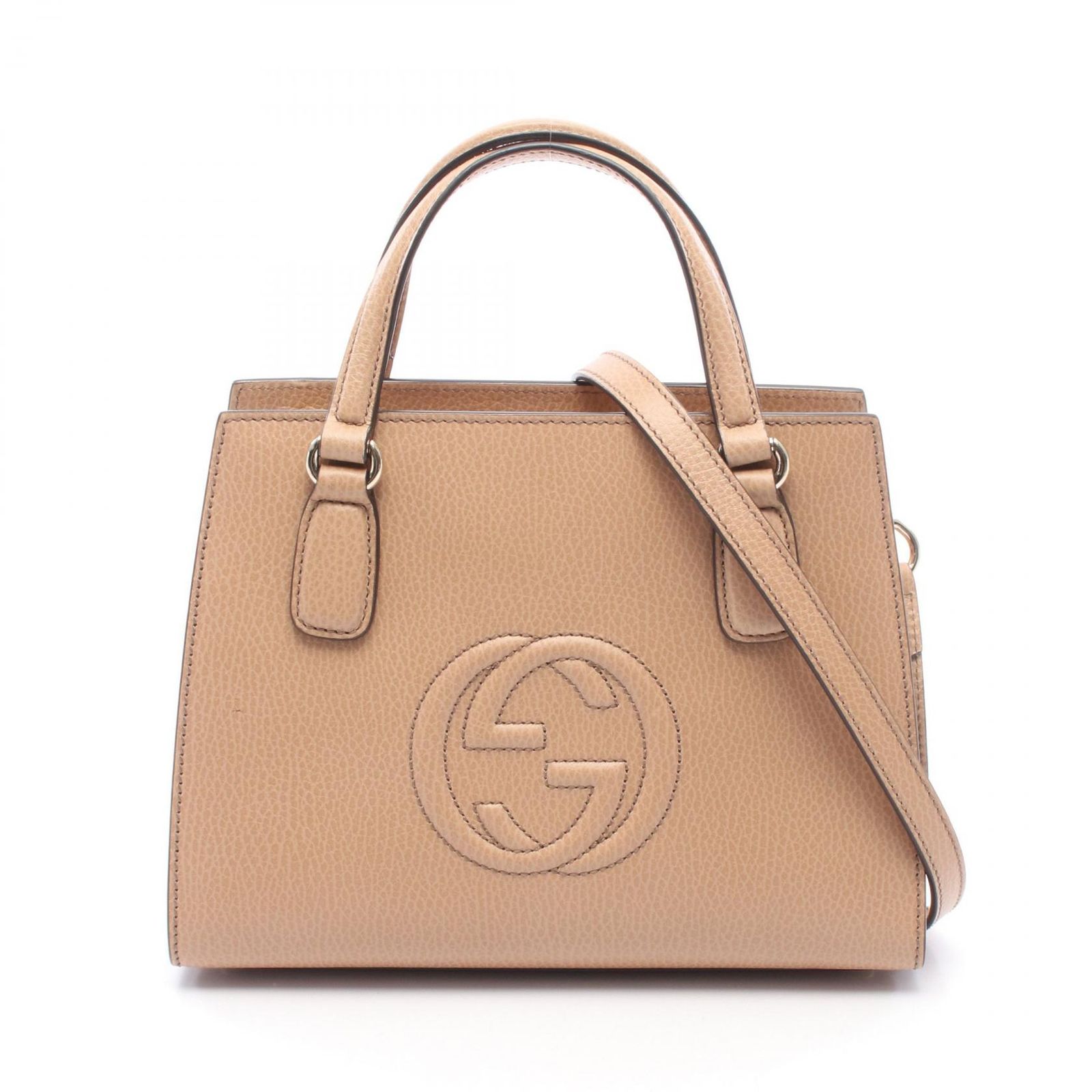 グッチ GUCCI ハンドバッグ ソーホー インターロッキングG 2WAY 607722 ベージュ レザー ソーホー インターロッキングG 2wayハンドバッグ レディース Used A