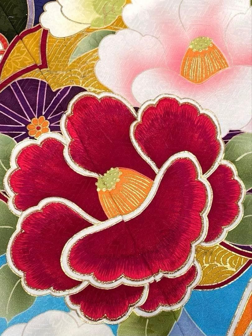 振袖 豪華 刺繍 金彩 紋意匠 身丈172cm パールトーン加工済 MO2768 振袖 豪華 刺繍 金彩 紋意匠 身丈172cm パールトーン加工済 MO2768