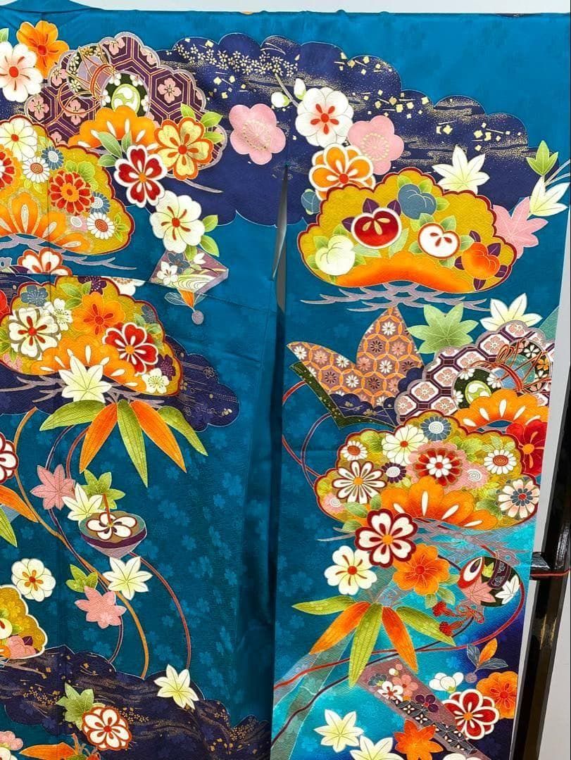 振袖 豪華 刺繍 金彩 紋意匠 身丈172cm パールトーン加工済 MO2768