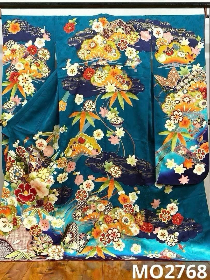 振袖 豪華 刺繍 金彩 紋意匠 身丈172cm パールトーン加工済 振袖 豪華