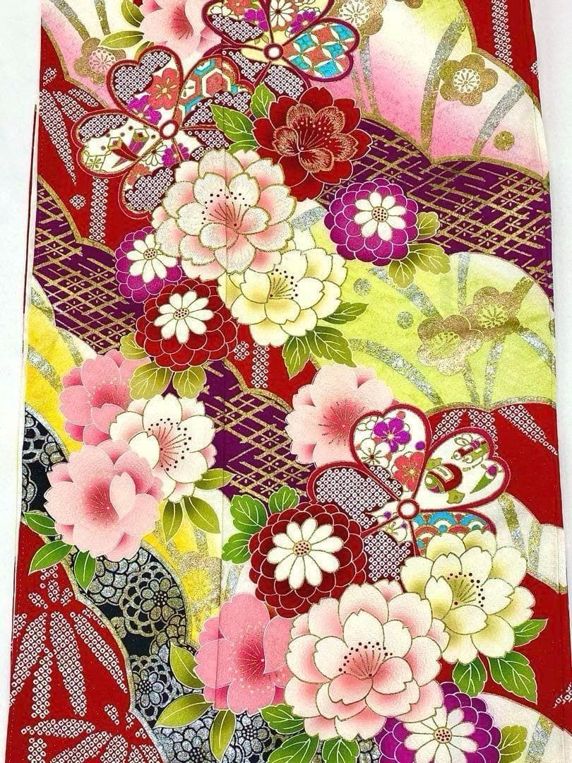 振袖 豪華 銀通し 刺繍 金彩 紋意匠 身丈159cm 撥水加工済 振袖 豪華