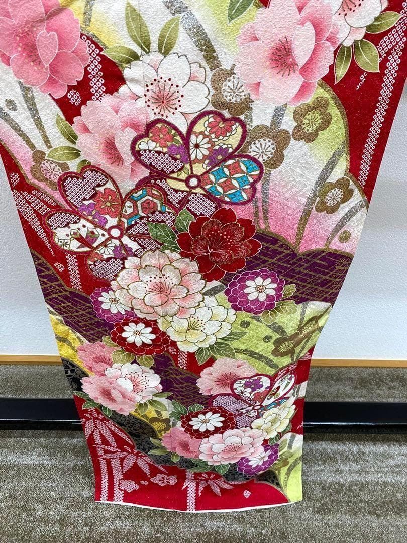 振袖 豪華 銀通し 刺繍 金彩 紋意匠 身丈159cm 撥水加工済 振袖 豪華