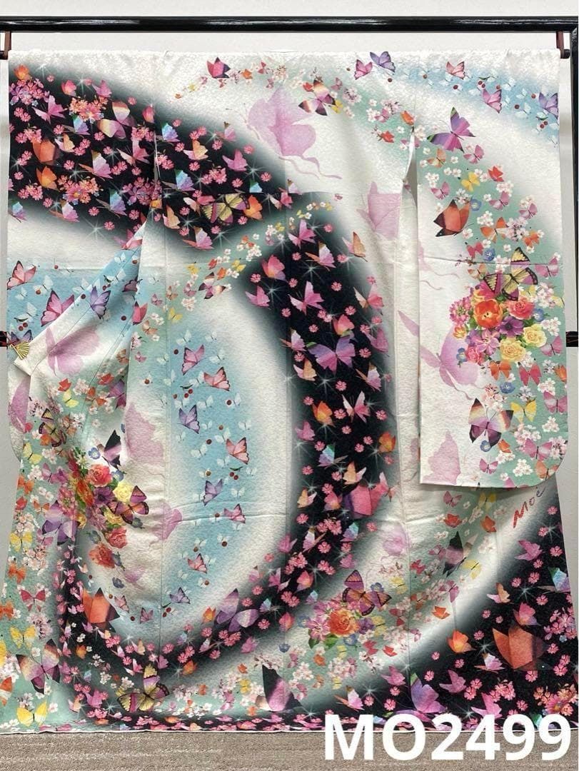 作家振袖 永田萌 豪華 銀通し 洋花 さくらんぼ 身丈170cm MO2499 作家振袖 永田萌 豪華 銀通し 洋花 さくらんぼ 身丈170cm MO2499
