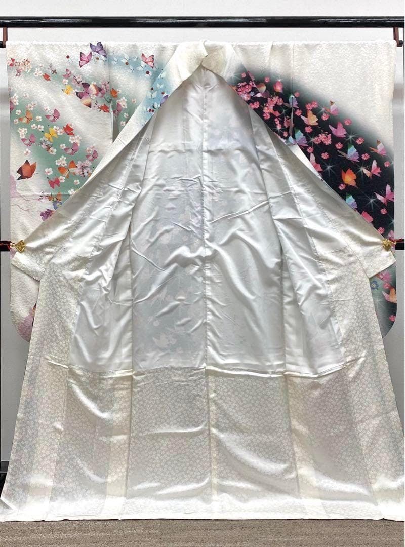 送料無料】作家振袖 永田萌 豪華 銀通し 洋花 さくらんぼ 身丈170cm