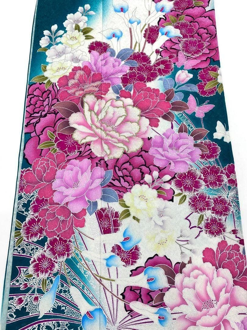 振袖 豪華 銀通し 刺繍 銀彩 紋意匠 身丈171cm 撥水加工済 MO2780