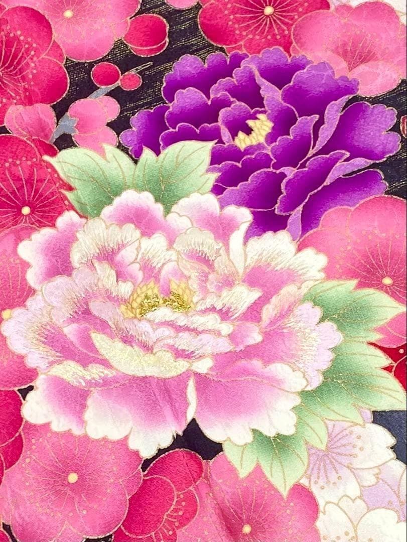振袖 豪華 刺繍 金彩 紋意匠 牡丹 桜 身丈165cm MO2698