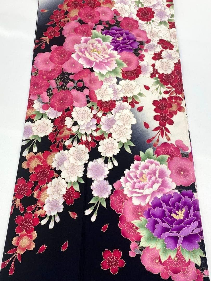 振袖 豪華 刺繍 金彩 紋意匠 牡丹 桜 身丈165cm MO2698 - メルカリ