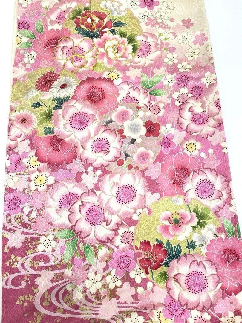 送料無料】振袖 豪華 金駒 金彩 紋意匠 身丈156cm 撥水加工済 MO2883