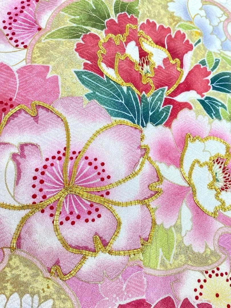 送料無料】振袖 豪華 金駒 金彩 紋意匠 身丈156cm 撥水加工済 MO2883