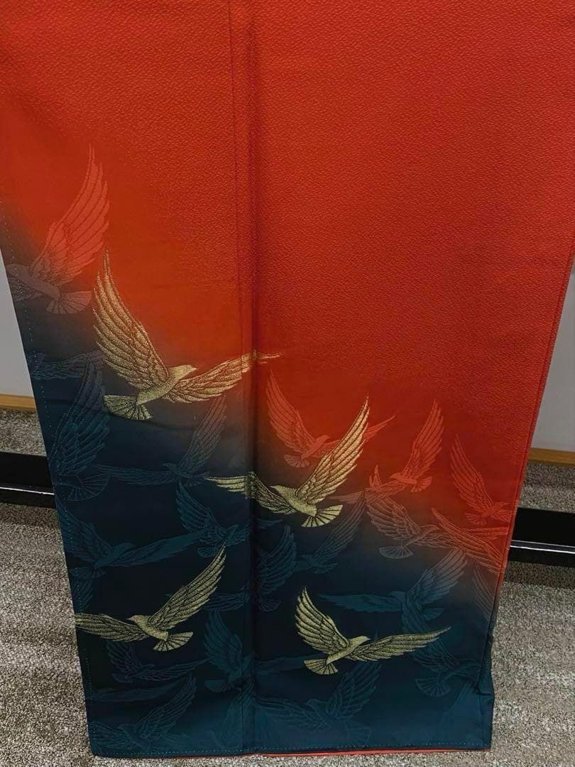 作家振袖 豪華 斉藤三才 縫い取り 紋意匠 三才鳥 身丈160cm MO2812