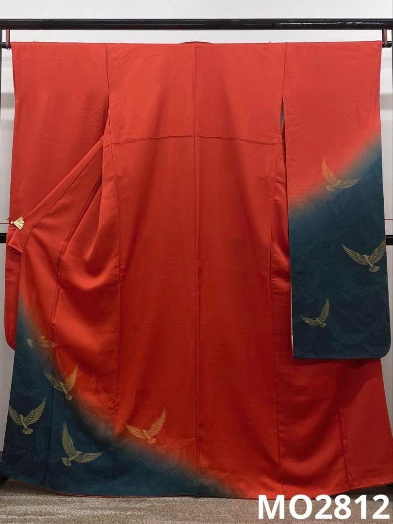 作家振袖 豪華 斉藤三才 縫い取り 紋意匠 三才鳥 身丈160cm MO2812