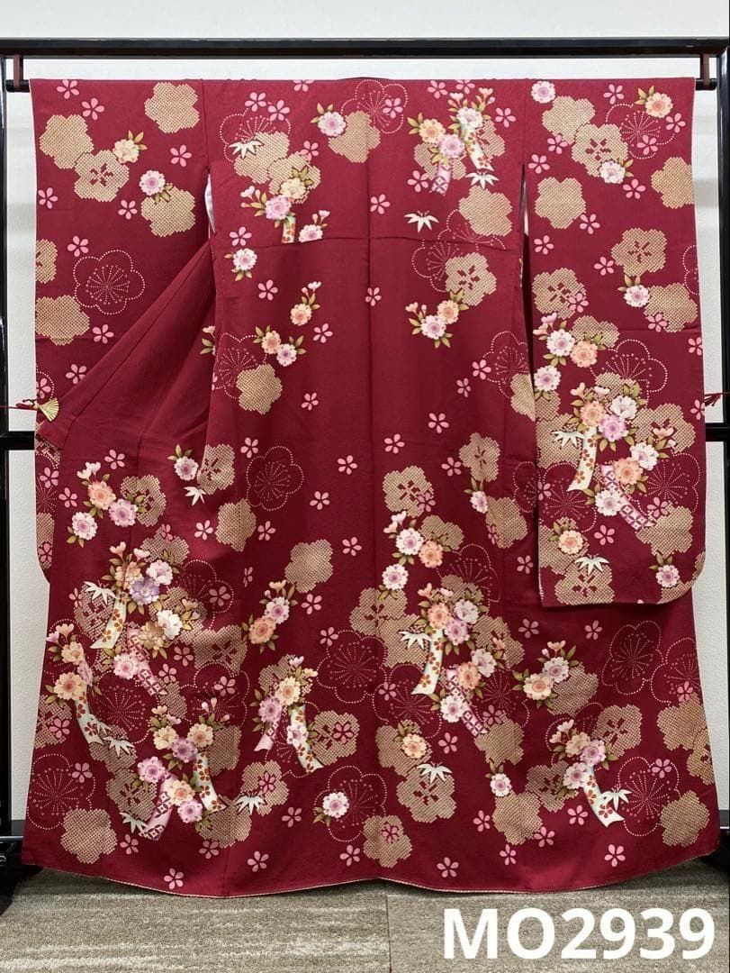 振袖 豪華 刺繍 桜 鹿子柄 柄八掛身丈160cm 撥水加工済 MO2939