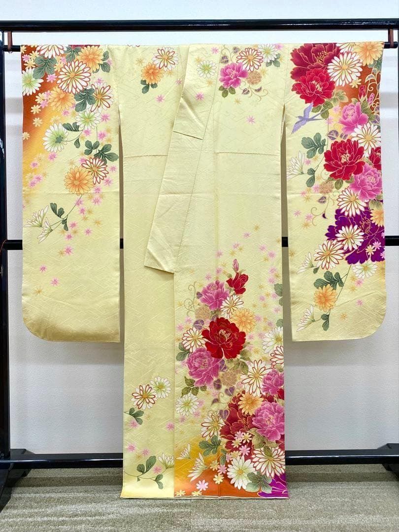 レディース 振袖 豪華 金通し 金彩 身丈166cm パールトーン加工済 MO2607