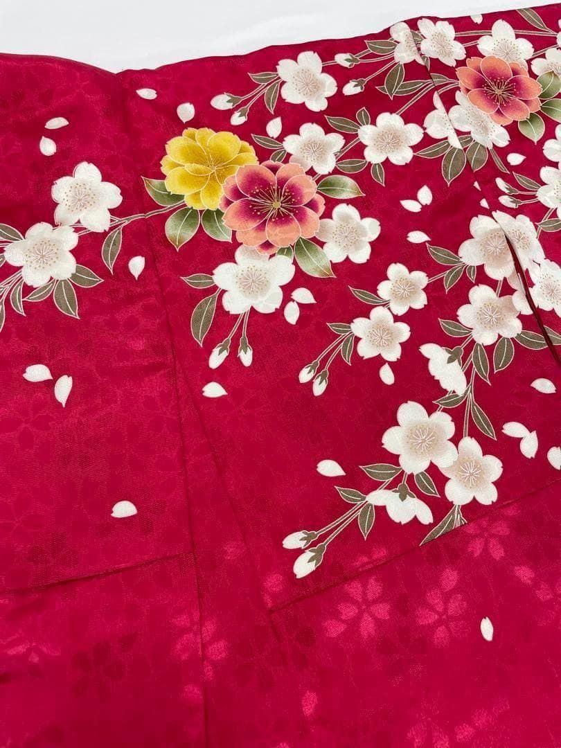 ポリエステル 振袖 金彩 紋意匠 桜 ぼかし八掛 MOP542 - メルカリ