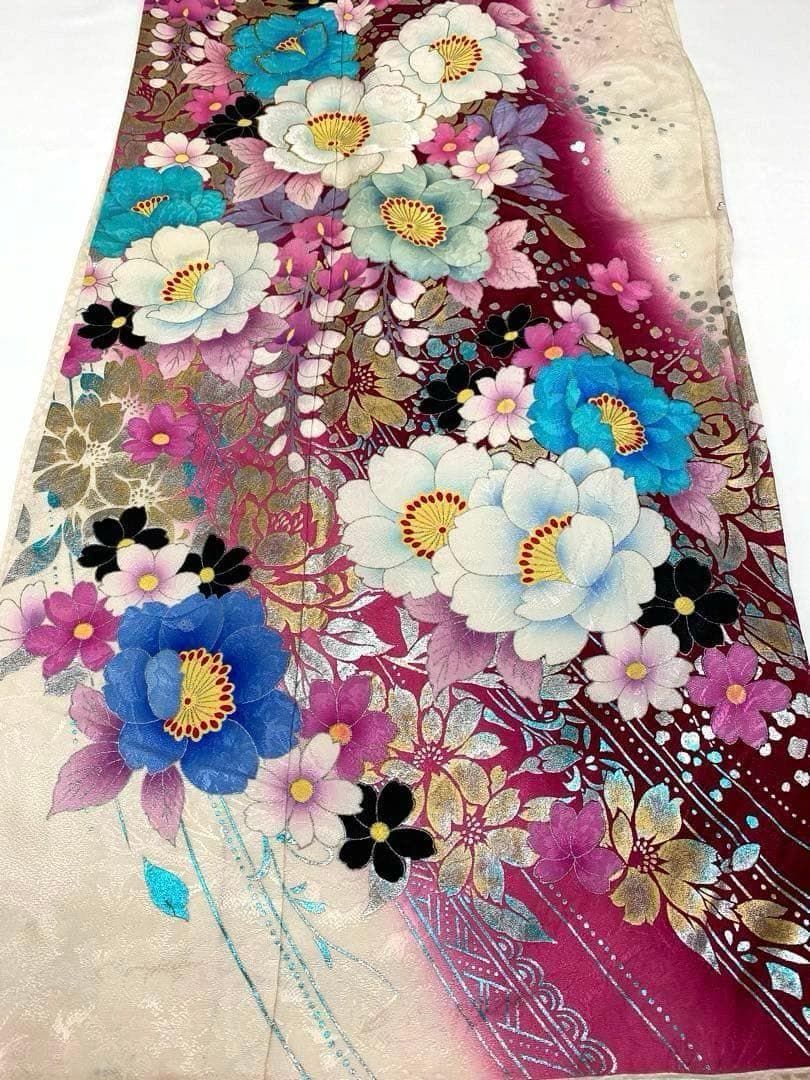 振袖 金彩 銀彩豪華 刺繍 紋意匠 身丈 157cm 撥水加工済 MO2900 振袖 金彩 銀彩豪華 刺繍 紋意匠 身丈 157cm 撥水加工済 MO2900 振袖