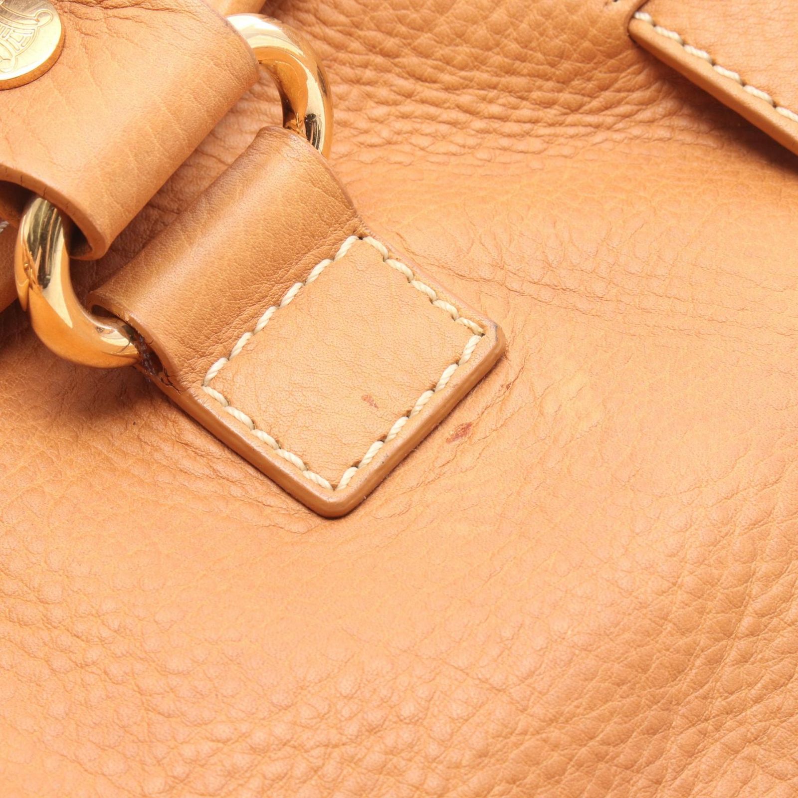 セリーヌ CELINE ショルダーバッグ キャメル レザー ハンドバッグ レディース Used A