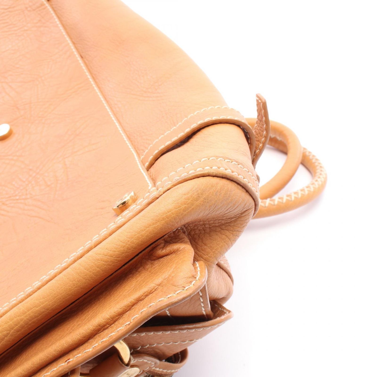 セリーヌ CELINE ショルダーバッグ キャメル レザー ハンドバッグ レディース Used A