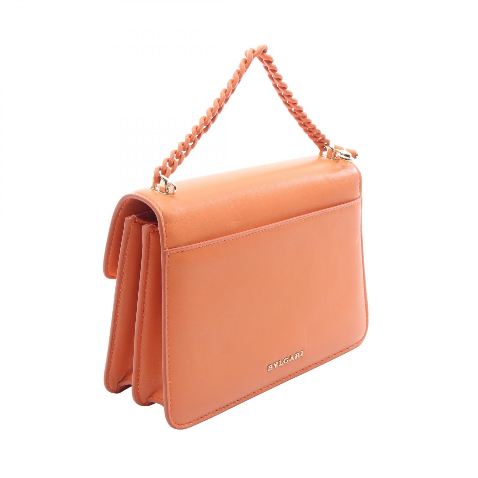 ブルガリ BVLGARI ハンドバッグ セルペンティ フォーエバー 2WAY コーラルオレンジ レザー セルペンティ フォーエバー 2wayショルダー レディース Used A