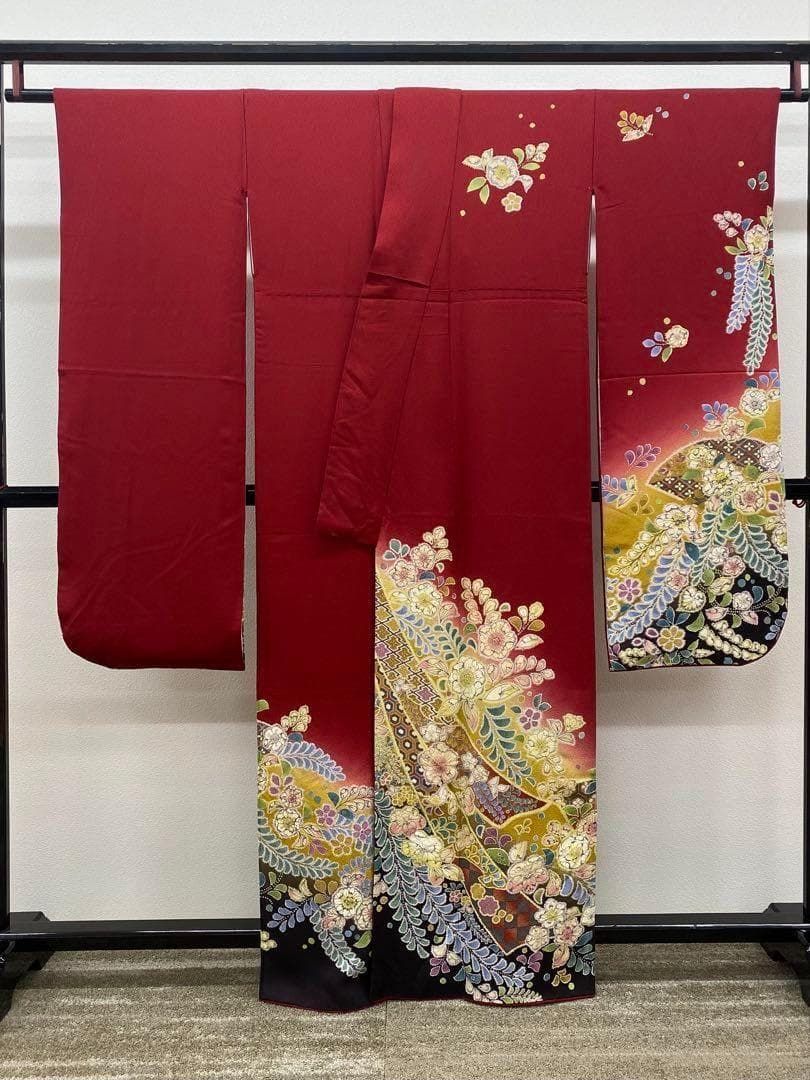 振袖 豪華 辻が花 金彩 絞り加工 紋意匠 身丈157cm MO3081 レディース 