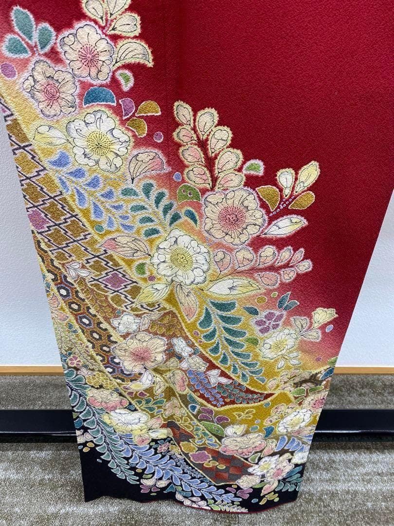 振袖 豪華 辻が花 金彩 絞り加工 紋意匠 身丈157cm MO3081 レディース 