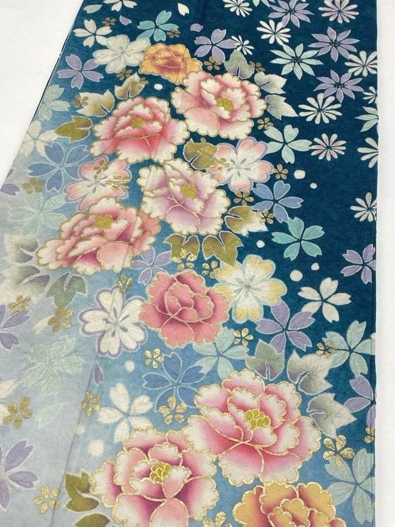 振袖 桐屋 翠山工房 銀通し 金彩 絞り加工 身丈164cm MO2295 振袖 桐屋 翠山工房 銀通し 金彩 絞り加工 身丈164cm MO2295 - メルカリ