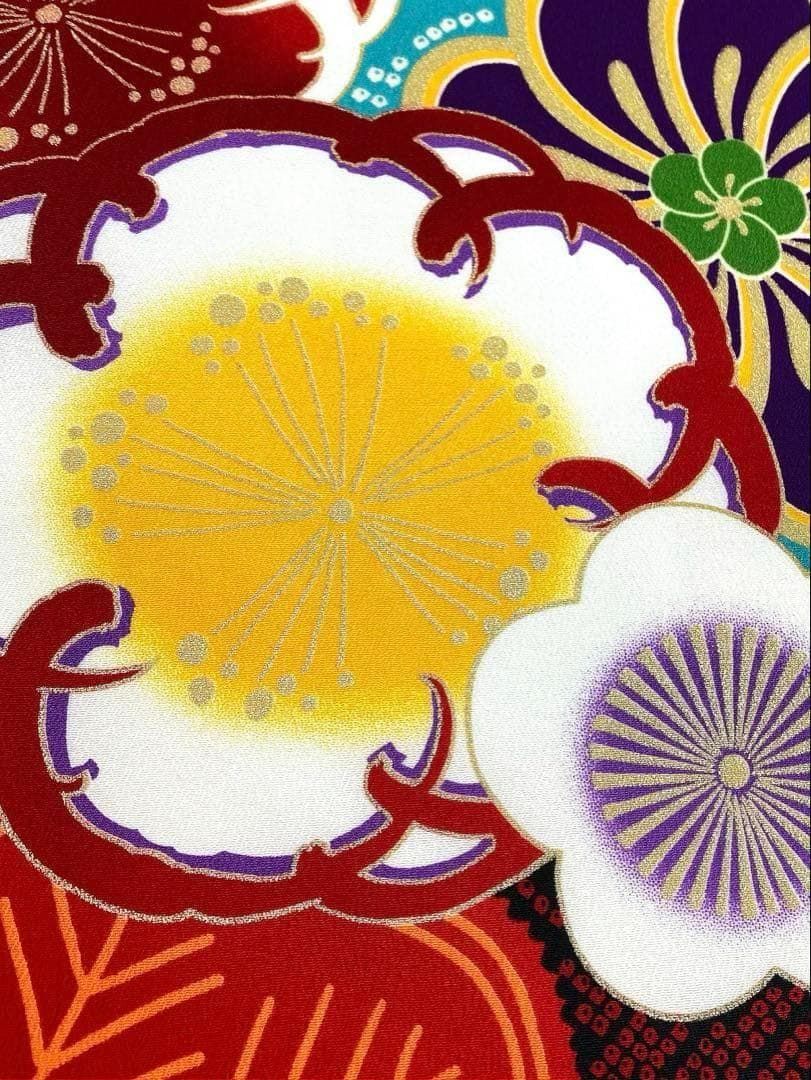 二尺袖 ポリエステル着物 ジャパンスタイル 金彩 袴用 MOP569 - メルカリ