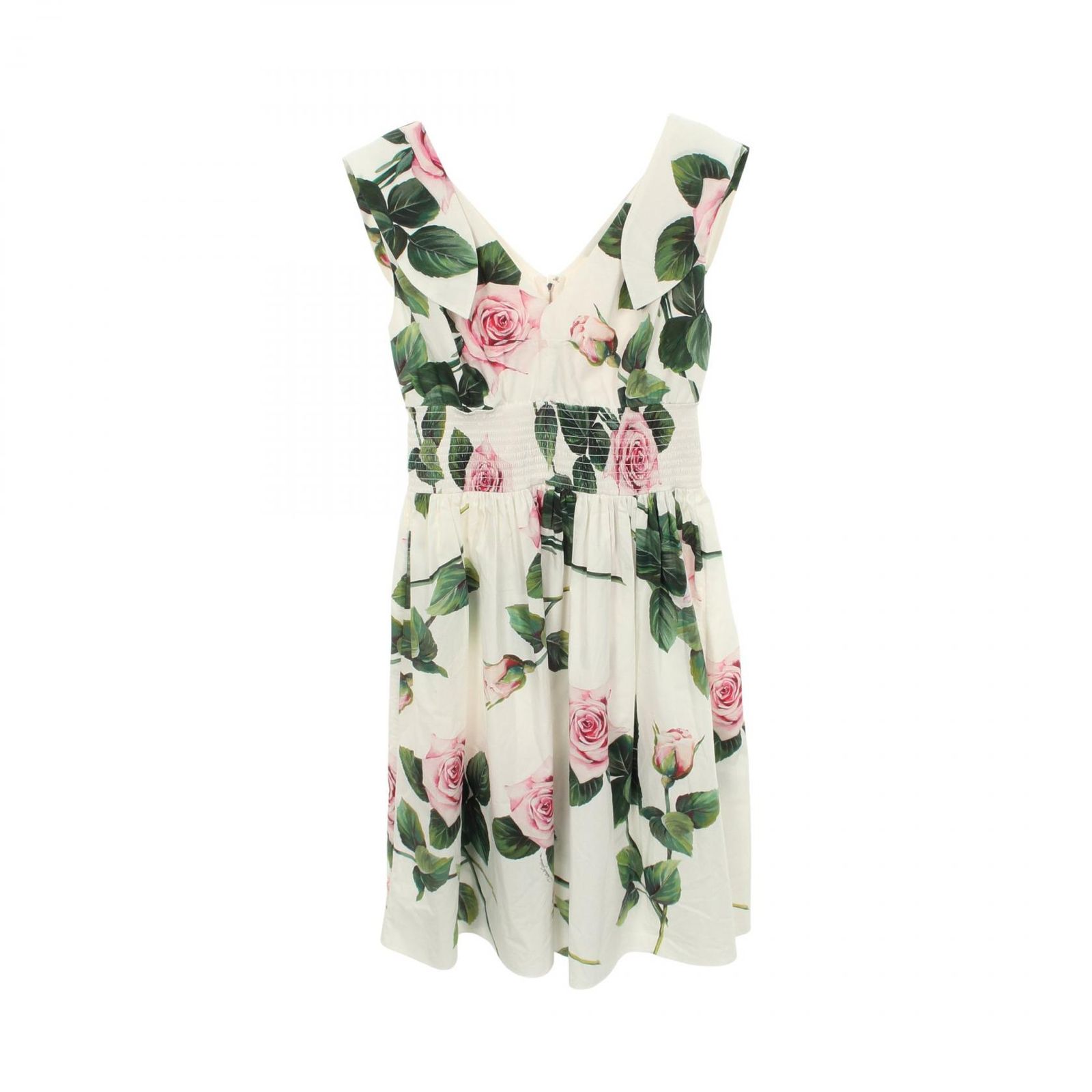 ドルチェアンドガッバーナ DOLCE & GABBANA ワンピース 花柄 ノースリーブ コットン ワンピース レディース Used A