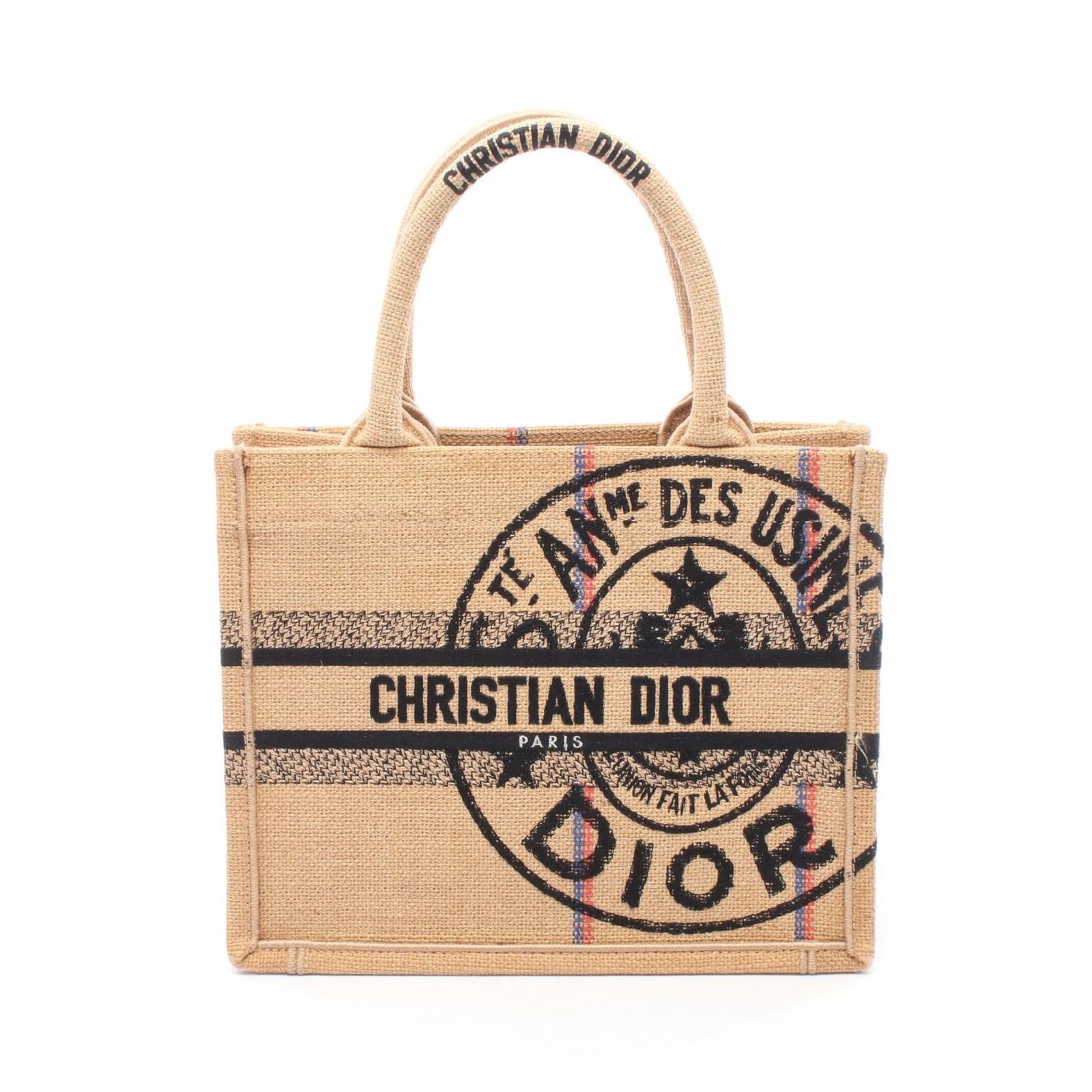 ディオール Dior トートバッグ BOOK TOTE ブックトート スモール ディオールユニオン M1296ZGSB ナチュラル/ブラック その他 ブックトート スモール レディース Used A