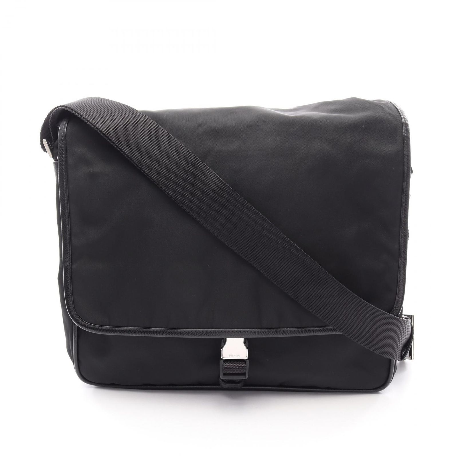 プラダ PRADA ショルダーバッグ VIAGGIO V166 ブラック ナイロン サフィアーノレザー VIAGGIO ショルダーバッグ ユニセックス Used A