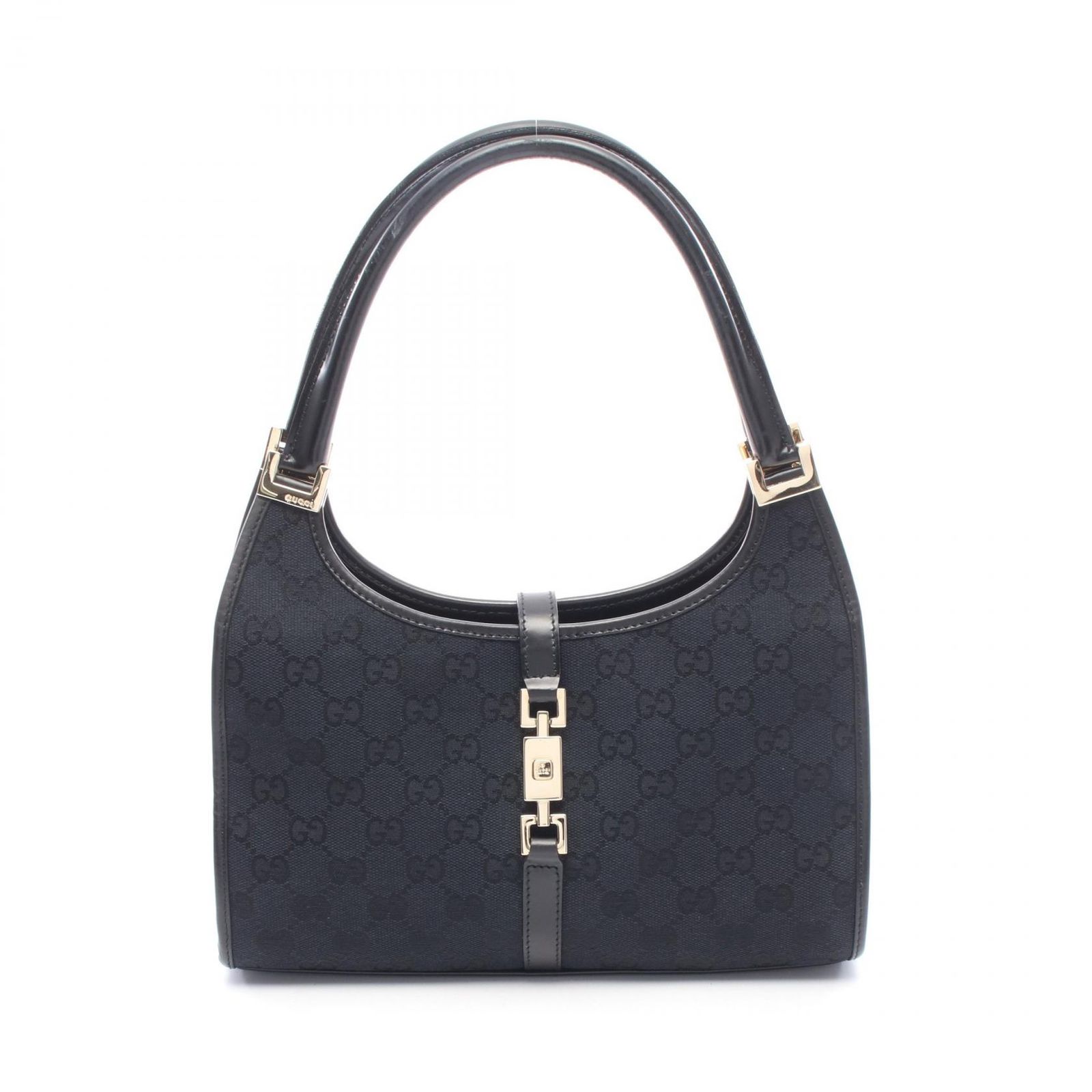 グッチ GUCCI ハンドバッグ ジャッキー GGキャンバス 002･1068 ブラック キャンバス レザー ジャッキー ハンドバッグ レディース Used A