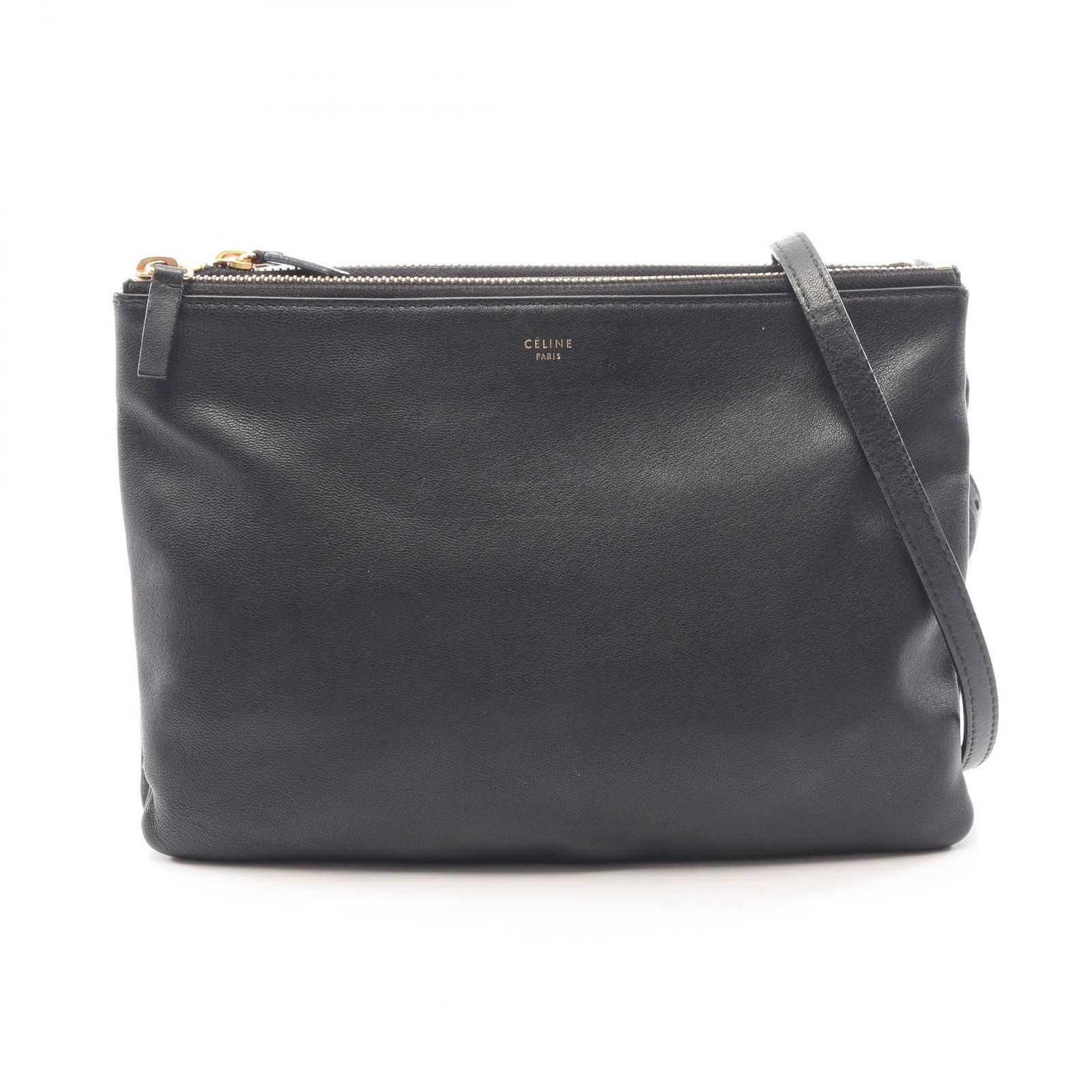セリーヌ CELINE ショルダーバッグ TRIO LARGE トリオ ラージ 171453 ブラック レザー トリオ ラージ レディース Used B