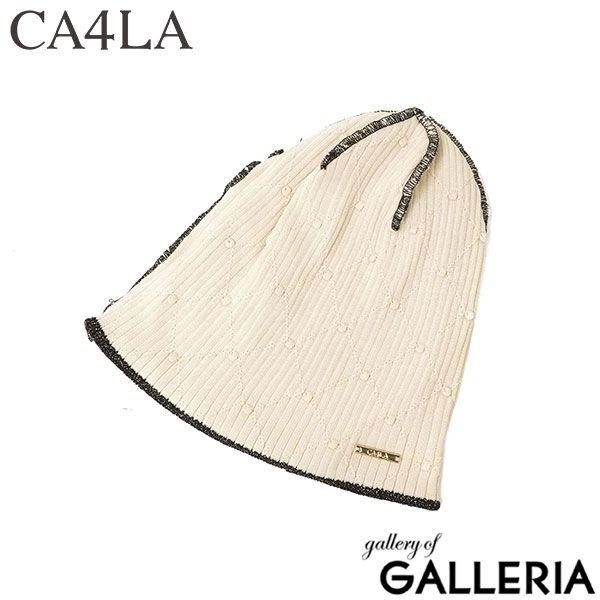CA4LA ニット帽 帽子 レディース カシラ 春夏 春 夏 サマー ニットキャップ サマーニット ニット 水玉 水玉模様 ドット ブランド おしゃれ カジュアル かわいい 日本製 DOT FIT ONM01938 WHITE