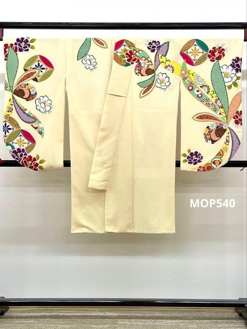 二尺袖 ポリエステル着物 椿 桜 熨斗 袴用 MOP540
