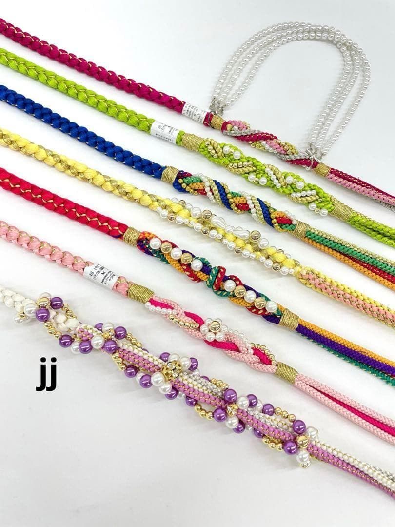 振袖用帯締め 飾り付き 7本おまとめ出品 正絹 jj