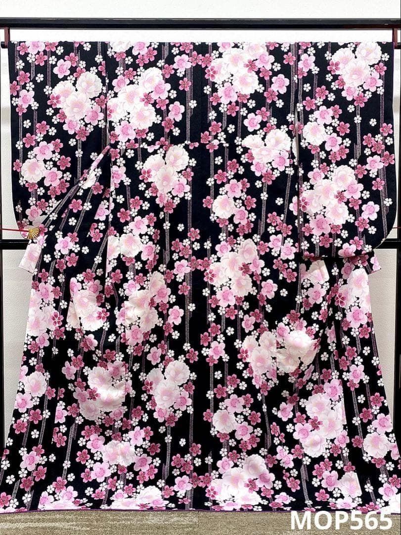 二尺袖 ポリエステル着物 紋意匠 桜 袴向き MOP565