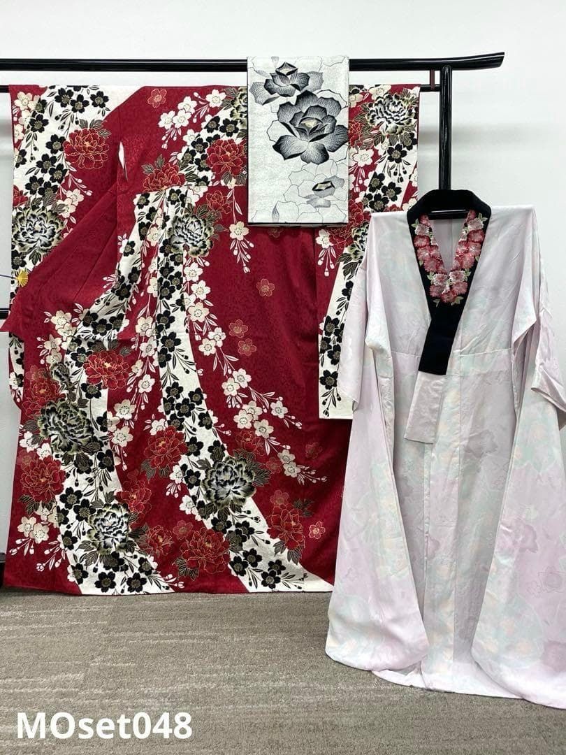 振袖 長襦袢 袋帯 3点セット 身丈162cm 撥水加工済み MOset048