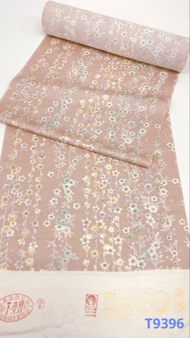 小紋 紋意匠 桜尽くし 正絹 反物 T9396