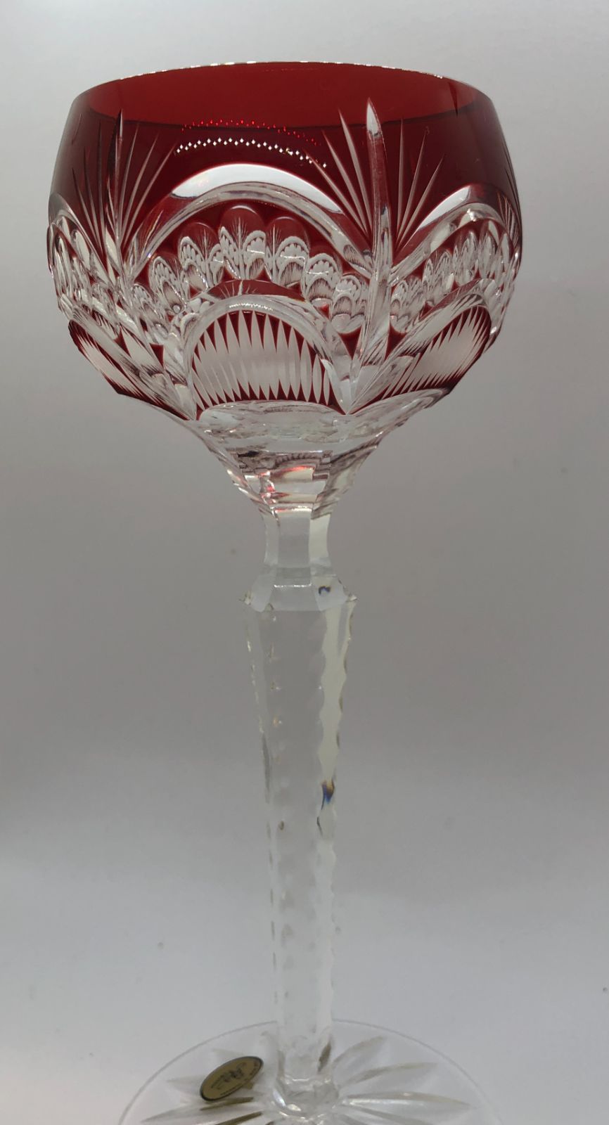 【中古品・現状品】AJKA CRYSTAL　クリーンザルビーレッドスモール　ワイングラス　ルビーレッド　A-393