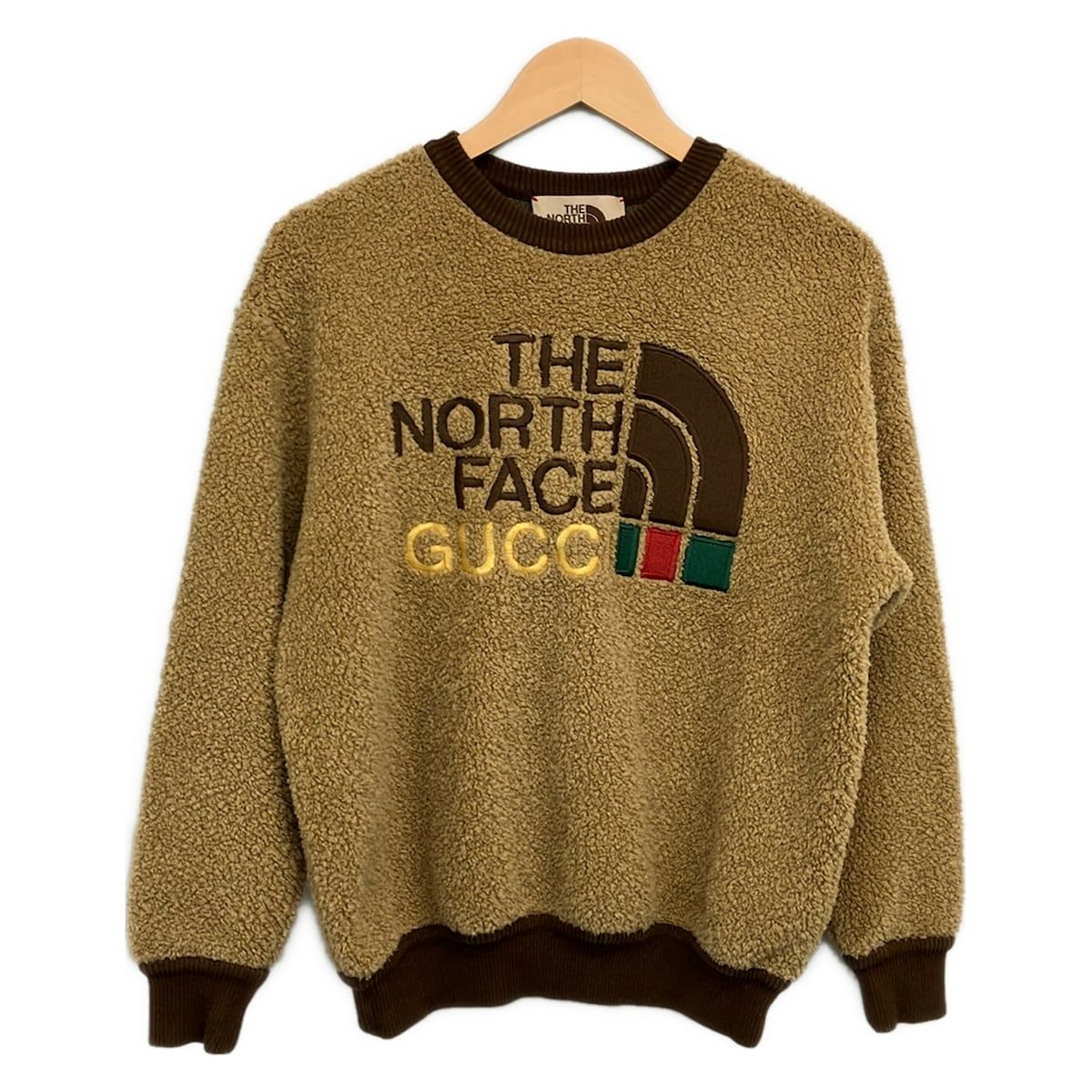 GUCCI(グッチ) トレーナー サイズXS レディース - ライトブラウン×ダークブラウン×マルチ 長袖/THENORTH FACEコラボ