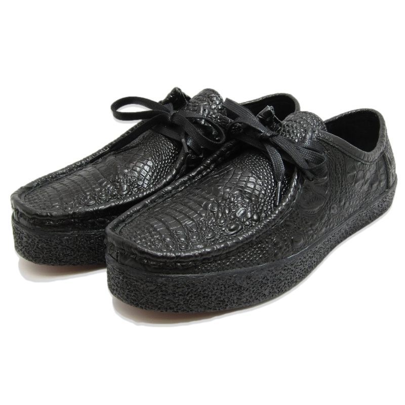未使用 Last Resort AB ラストリゾート 28.5cm VM006-LO MOC モックトゥ クロコ型押し ローカット BLACK CROC 18002164