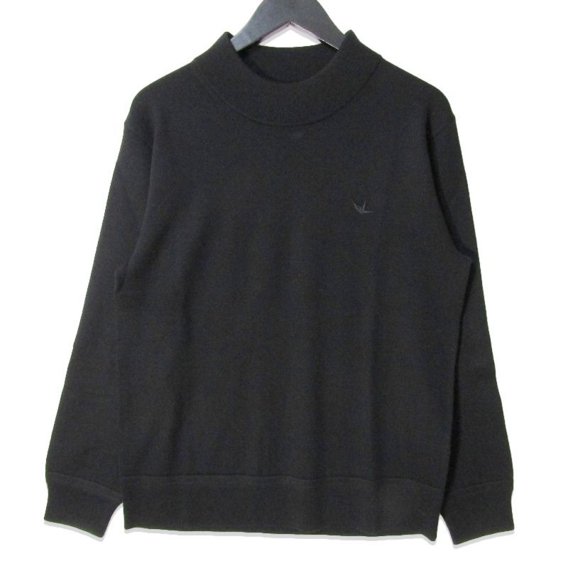 美品 1piu1uguale3 ウノピゥウノウグァーレトレ モックネックニット MRK279 MOCK NECK KNIT ウール ブラック 黒 4 27113991