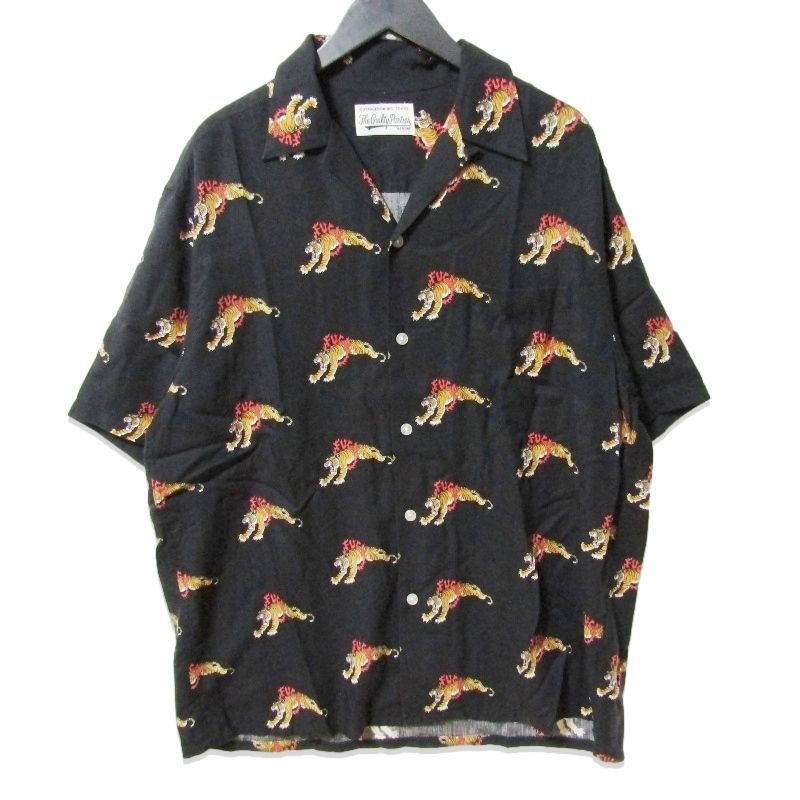 WACKO MARIA ワコマリア 半袖アロハシャツ TIM LEHI S/S HAWAIIAN SHIRT TYPE-4 22SS タイガー 虎柄 ブラック 黒 L 27113960