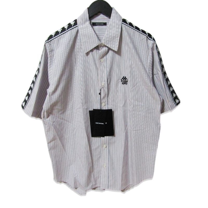 未使用 CHRISTIAN DADA クリスチャンダダ 半袖シャツ CDM-19R-0201 KAPPA サイドロゴ ストライプ ブルー 48 27113970