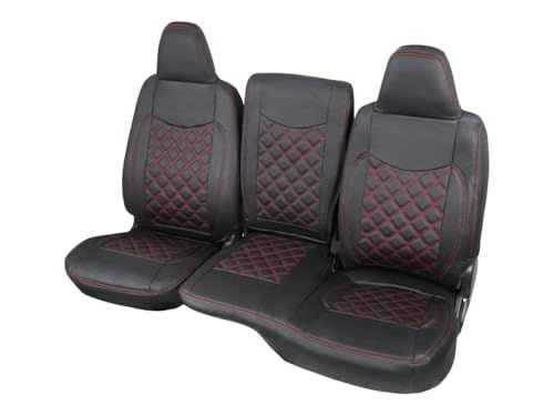 TRISTAR'S [ハイエース レジアスエース 200系 DXグレード専用] フロント用 シートカバー ダイヤカットデザイン (レッドステッチ)as 14,414円