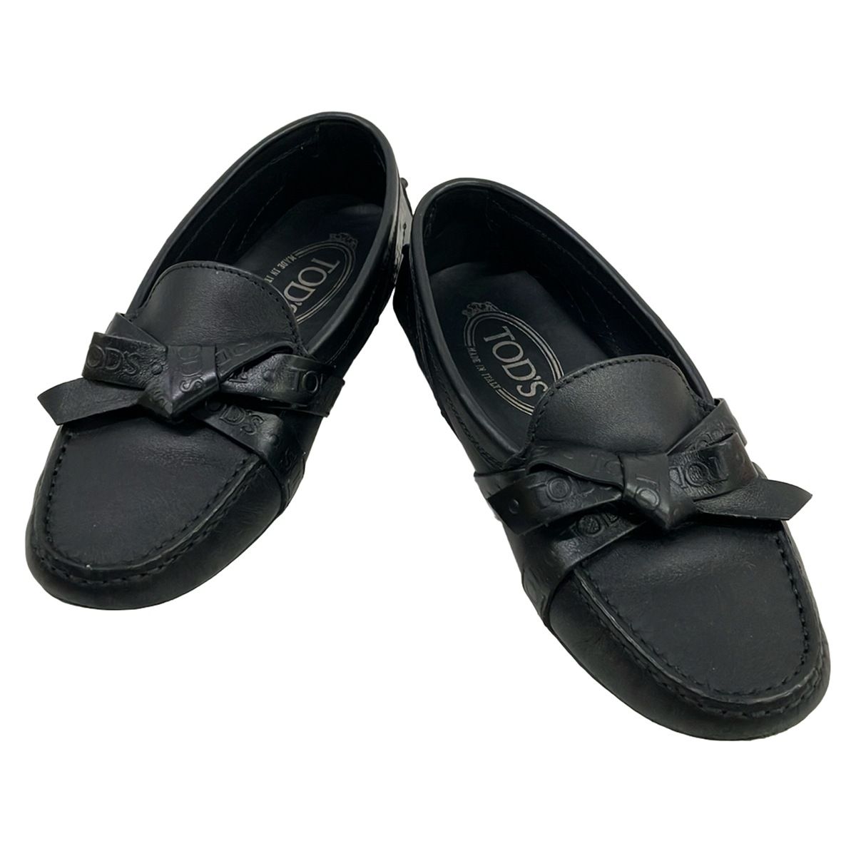 TOD'S(トッズ) ドライビングシューズ 35 レディース - 黒 リボン