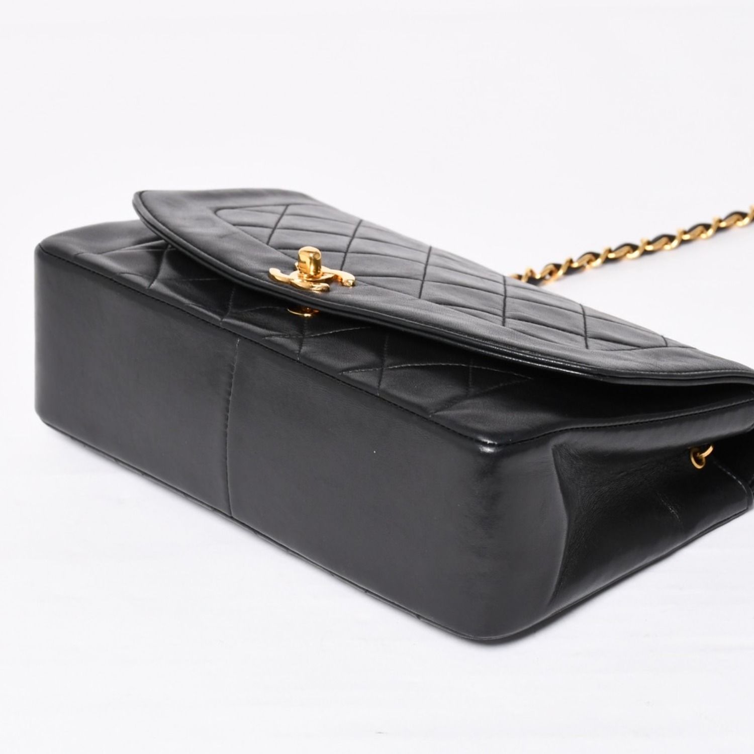 美品 シャネル ラムスキン ダイアナフラップ 25cm 極美品 CHANEL シャネル ダイアナ25 Sフラップ Sチェーンショルダー