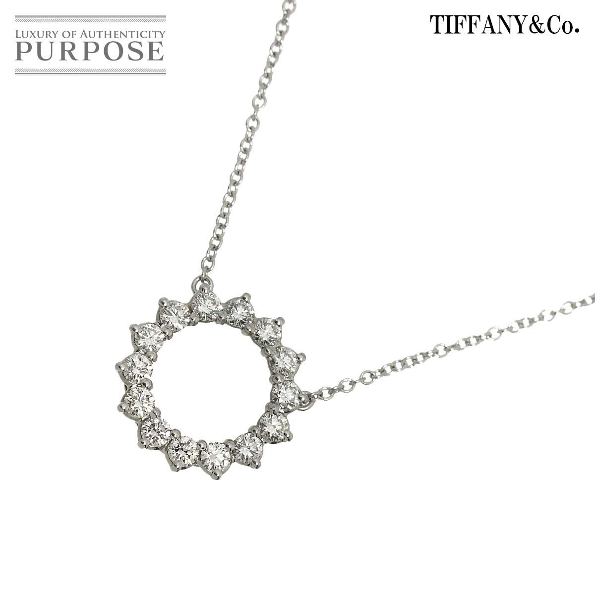 ティファニー TIFFANY&CO. オープンサークル スモール ダイヤ ネックレス 40cm Pt プラチナ Diamond Necklace 90323063