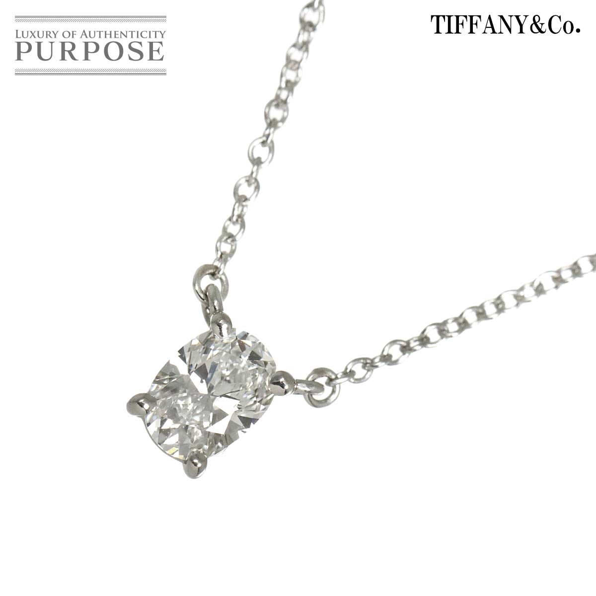 ティファニー TIFFANY&CO. ソリティア ダイヤ 0.50ct F/VS1 ネックレス 41cm Pt プラチナ Diamond Necklace【鑑定書付き】 90325253