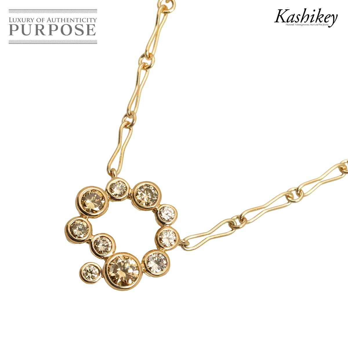 カシケイ KASHIKEY ブラウンダイヤ 0.65ct ネックレス 43cm K18 BG ブラウン ゴールド 750 Necklace 90325686