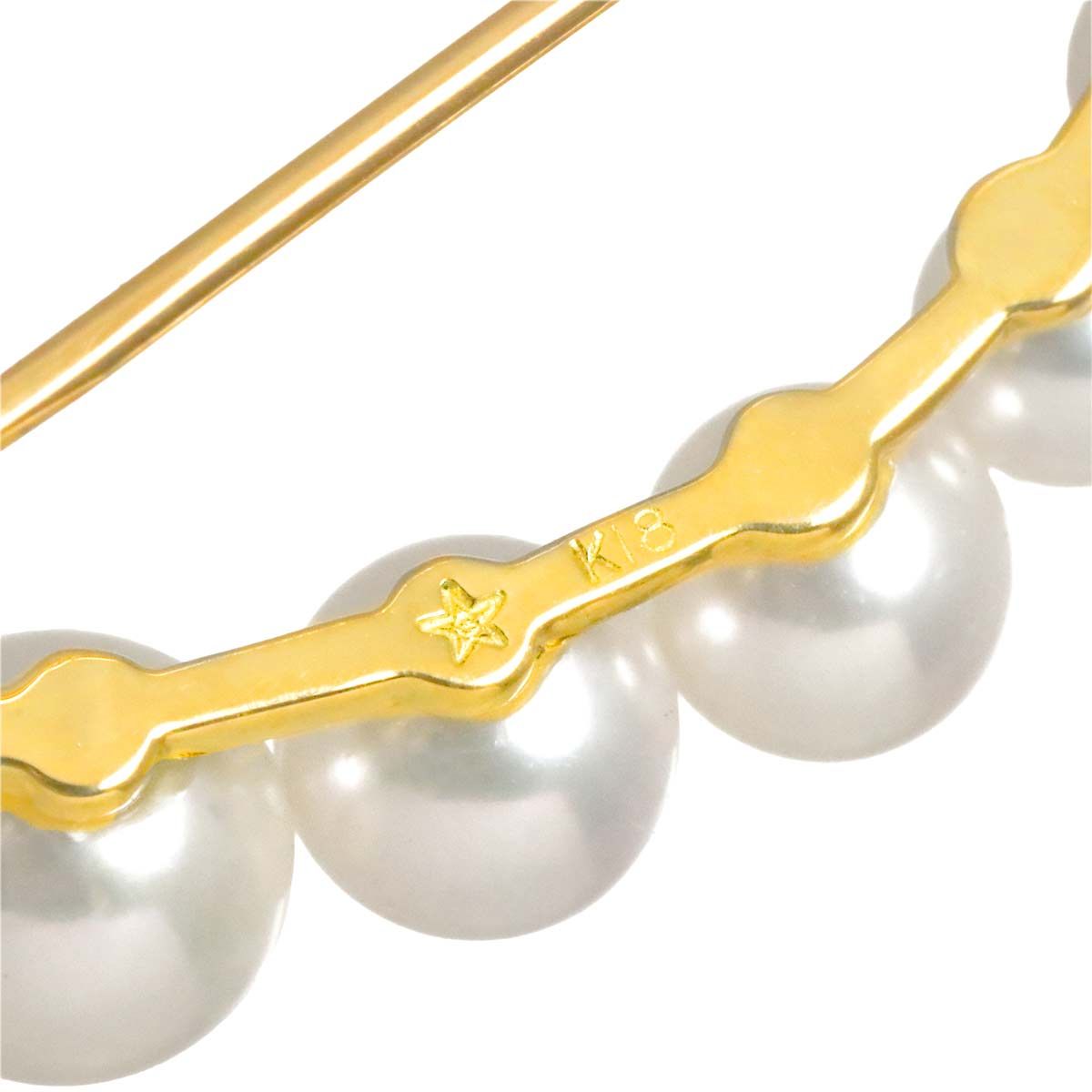 ギンザタナカ GINZA TANAKA アコヤ真珠 6.0-3.3mm ブローチ K18 YG 